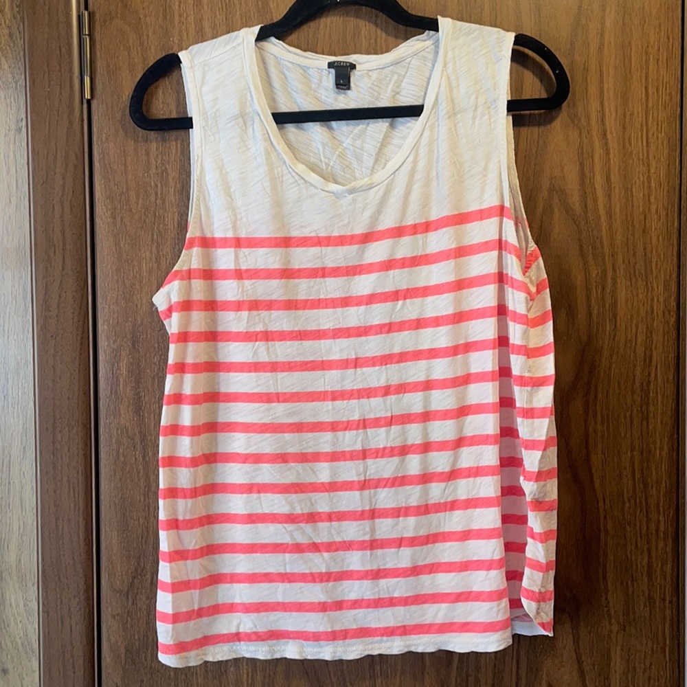 J crew striped thank top